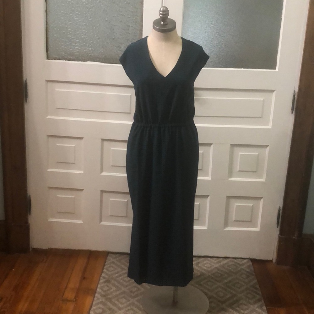 J. Crew Perforated V Neck Dress